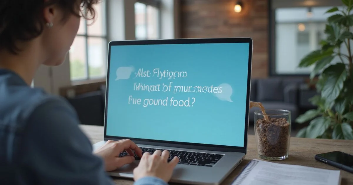 Person asking ChatGPT for business recommendations displayed on a laptop screen