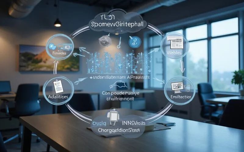 Diagram showing how generative AI models process and synthesize information from multiple web sources to create a single comprehensive answer